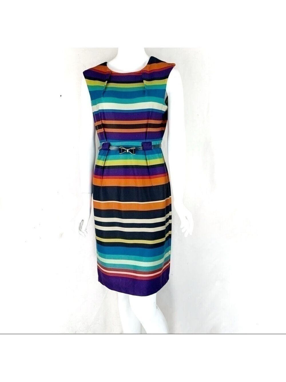 NWOT-EMMA & Michele Striped CapSleeve Belted Dress